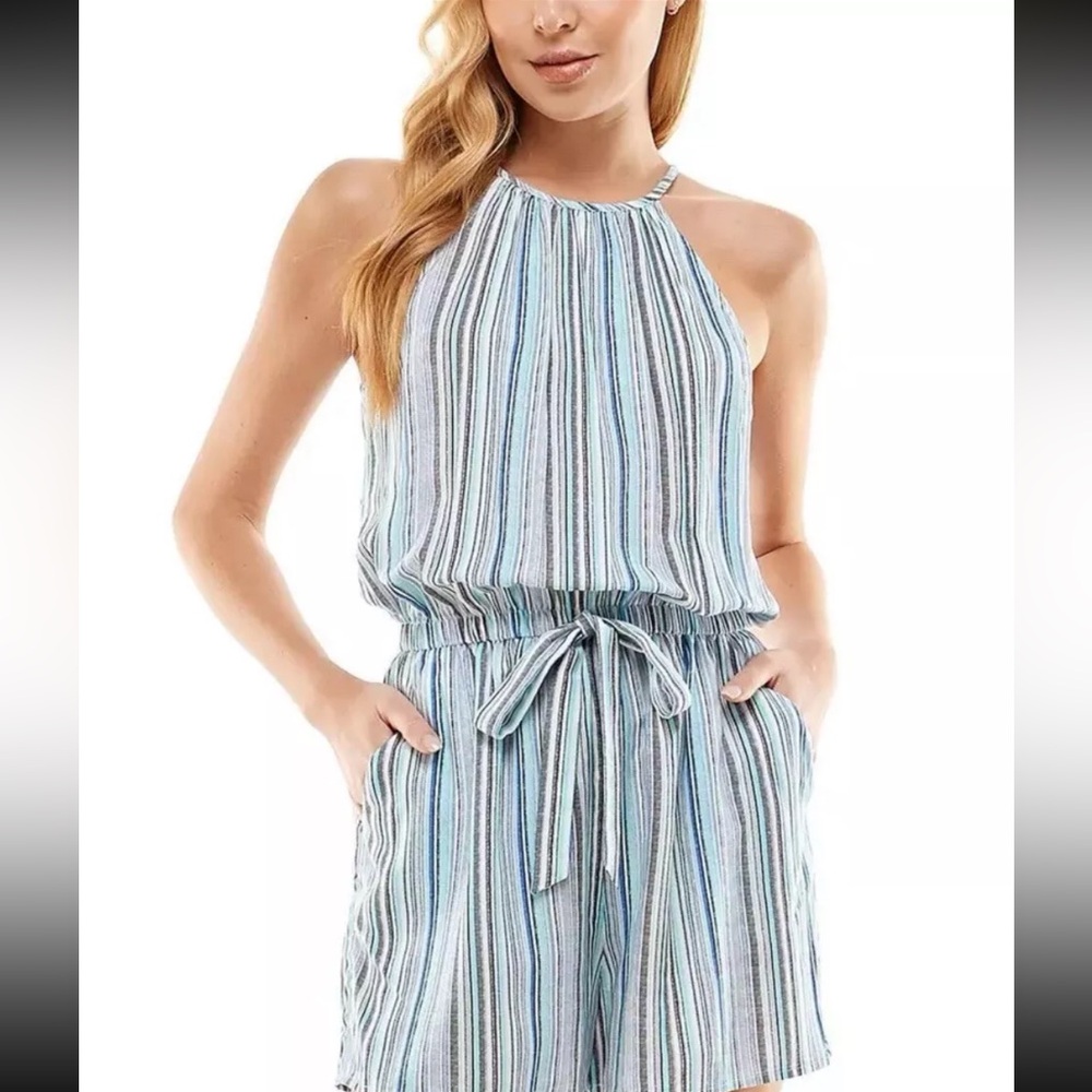 😍SOLD/Be Bop Womens Drawstring Waist Keyhole Pockets Romper Juniors